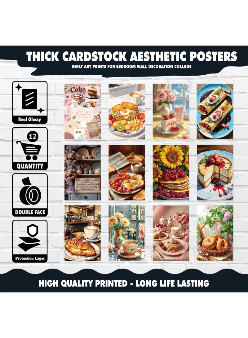 Luxury kitchen and dining room wall art – 12-piece set of 300gsm coated paper panels, modern designs of colorful and appetizing food, baked goods and desserts, perfect for decorating homes, restaurants and very upscale cafes. - Image 4